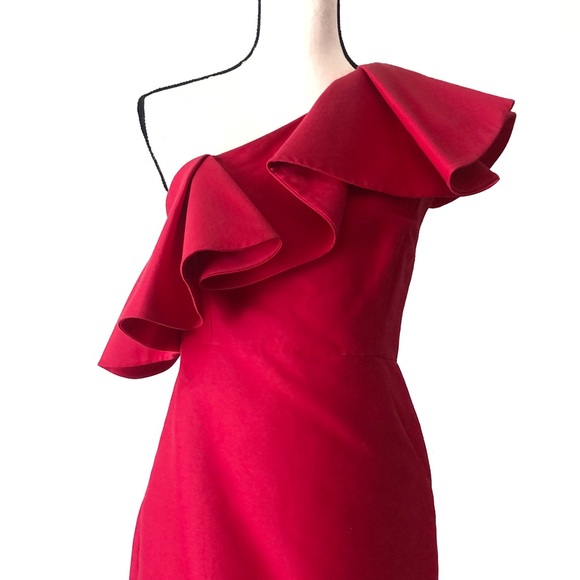 Halston Heritage ruffled one shoulder dress - Picture 4 of 8